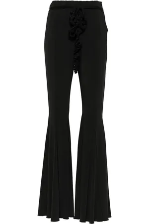 ROTATE Ruffle-detailing high-waist flared trousers
