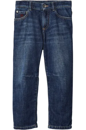 Brunello Cucinelli Logo-embroidered straight-leg jeans