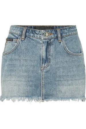 Philipp Plein Fitted denim skirt