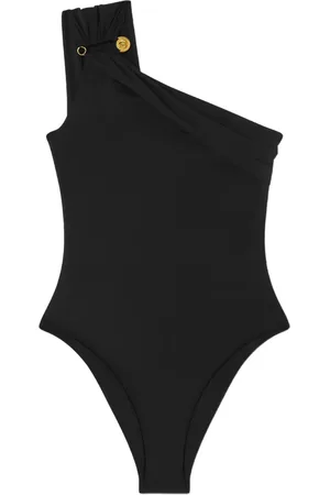 VERSACE Safety Pin gathered swimsuit