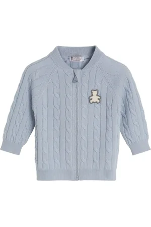 Brunello Cucinelli Teddy-appliqué cashmere cardigan