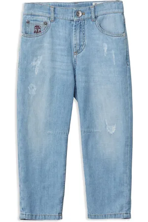 Brunello Cucinelli Distressed straight-leg jeans