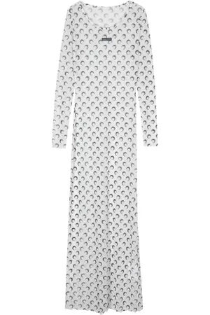 Marine Serre Moon-print mesh maxi dress