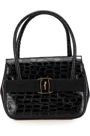 Salvatore Ferragamo 20th Century Croc Embossed Vara handbag