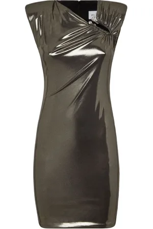 Philipp Plein Shoulder-padded lamé minidress