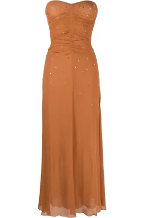 FORTE FORTE Crystal-embellished silk maxi dress
