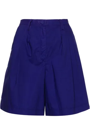 FORTE FORTE Pleat-detail cotton knee-length shorts