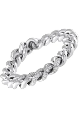 Pomellato 18K white gold Gourmette diamond bracelet