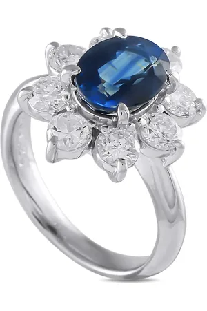 LB Exclusive Platinum diamond and sapphire ring