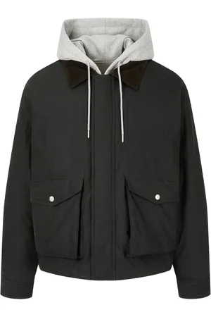 Studio Tomboy Corduroy-collar hooded jacket