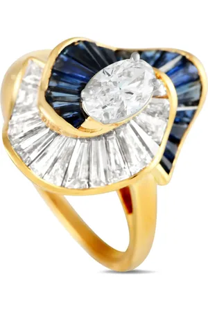 Oscar Heyman Pre-owned 18K yellow diamond and sapphire ring