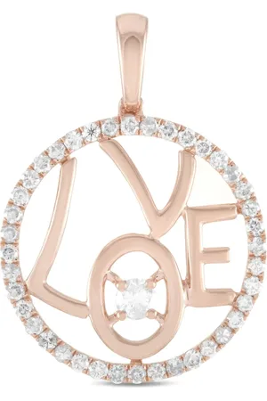 LB Exclusive 14K rose gold Love diamond pendant