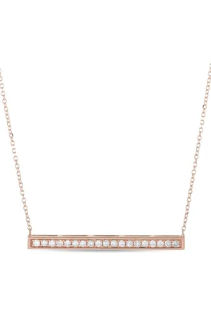 LB Exclusive 14K rose gold Bar diamond necklace