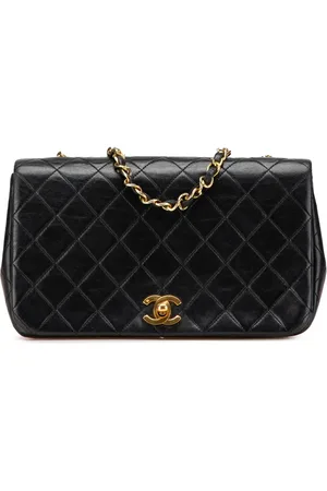 CHANEL 1989-1991 CC Quilted Lambskin Full Flap crossbody bag