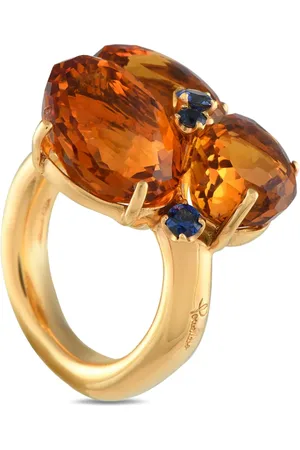 Pomellato 18K yellow Bahia citrine and sapphire ring