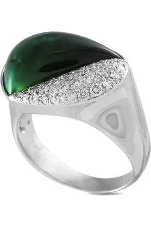 LB Exclusive 18K white gold diamond and tourmaline ring