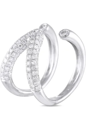 LB Exclusive Pre-owned 18K white gold diamond open-split ring