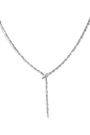 LB Exclusive 14kt white gold serpentine diamond necklace
