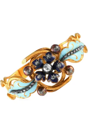 LB Exclusive Victorian 18K yellow diamond and enameled bracelet