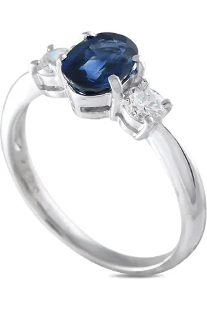 LB Exclusive Platinum diamond and sapphire ring