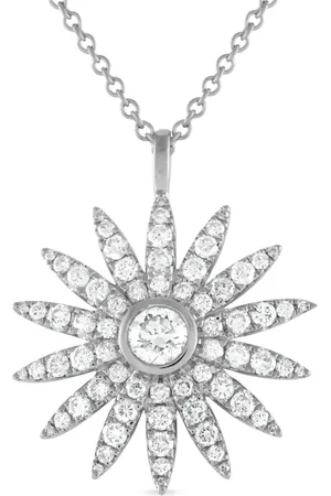LB Exclusive 18K white gold Sunflower diamond necklace
