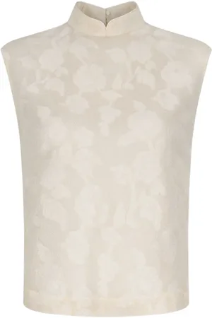 SHANGHAI TANG Floral-jacquard top