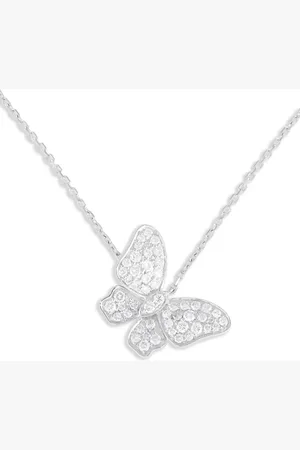 LB Exclusive 18K white gold Butterfly diamond necklace