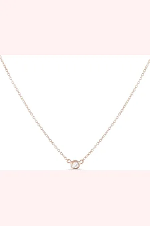 LB Exclusive 14K rose gold diamond necklace
