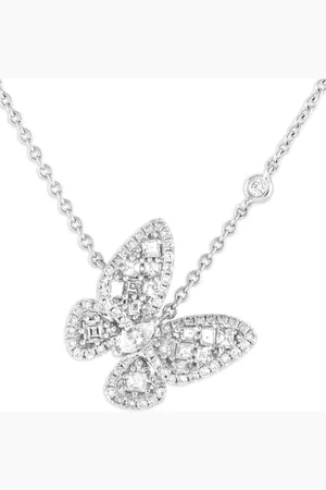 LB Exclusive 18K white gold Butterfly diamond necklace