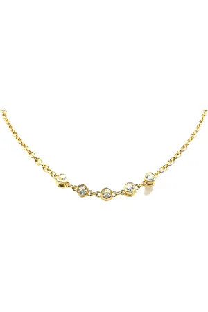 CHANEL 1970-1980 Plated Rhinestone Chain Necklace costume necklace