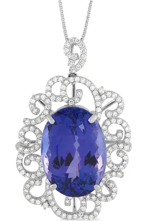 LB Exclusive Platinum diamond and tanzanite necklace