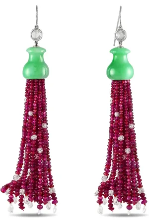 LB Exclusive 18kt white gold multi-stone earrings