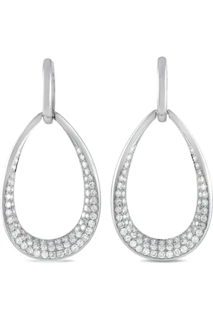 LB Exclusive 18K white gold diamond drop earrings