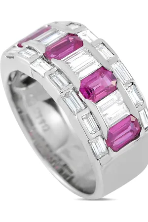 LB Exclusive 18K white gold diamond and ruby ring