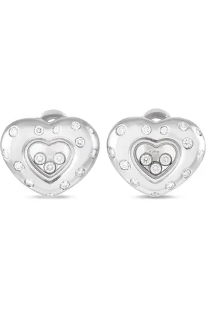 Chopard 18K white gold Happy diamonds clip-on earrings