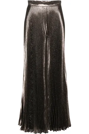 Max Mara Panteon lamé pleated trousers