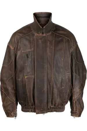 Manokhi High-neck leather jacket