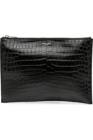 Saint Laurent 2017 Croc Embossed Leather clutch bag
