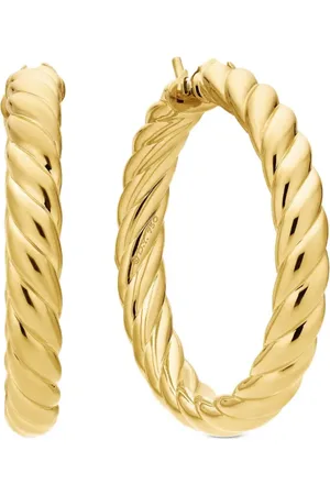 David Yurman 18kt yellow- Sculpted Cable hoop earrings (38mm)