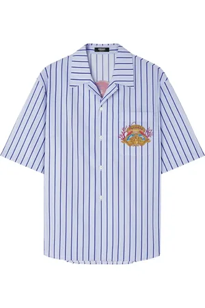 VERSACE Dive In Crest striped shirt