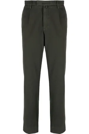 BRIGLIA Logo-patch corduroy tapered trousers