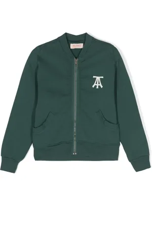 The Animals Observatory Zebra logo-print bomber jacket