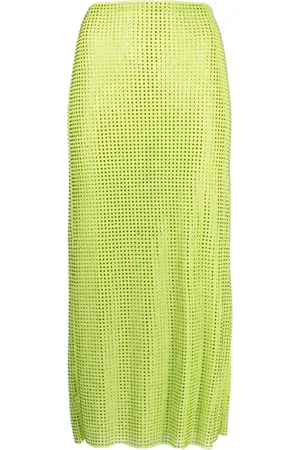 Self-Portrait Crystal-embellished mesh midi shirt