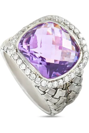 Scott Kay Diamond and amethyst dome ring