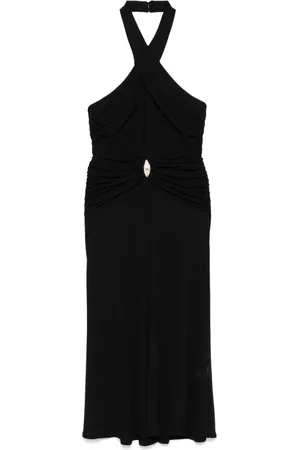 Elisabetta Franchi Logo-plaque midi dress