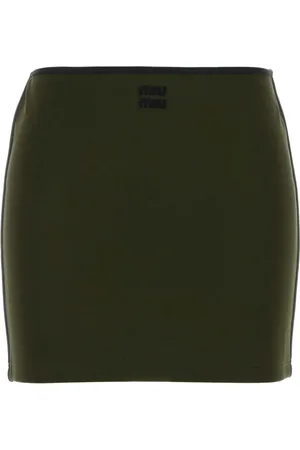 Miu Miu Logo-embroidered mini skirt