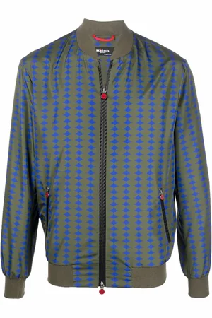Kiton Geometric-pattern zip-up jacket