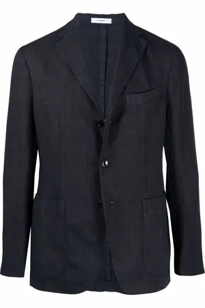 Boglioli Grid-print linen blazer