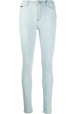 Philipp Plein High-waisted crystal jeggings