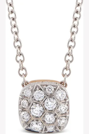 Pomellato 18K white and yellow gold Nudo diamonds necklace